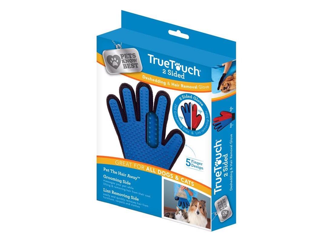 Five Finger Deshedding Glove- Premium Version, Gentle Grooming Glove Great Cats & Dogs with Long or Short Fur- Includes 1 Authentic Right-Hand Glove & 1 Lint Roller