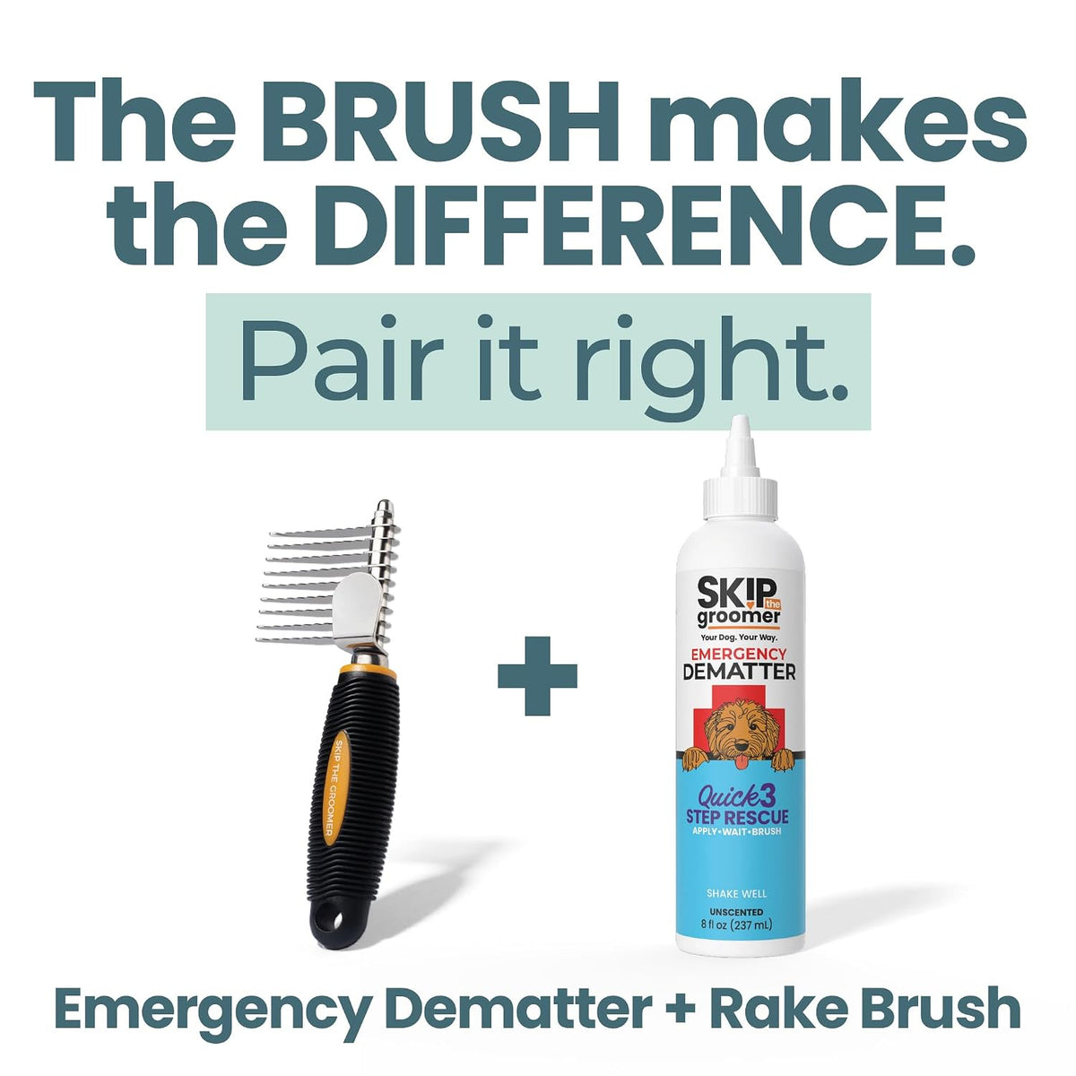 Rake Brush for Dogs, Doodles & Poodles - Mat Remover