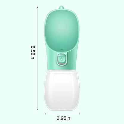 Portable Dog Water Bottle 300ml Leak Proof Pet Drinking Bottle for Dogs & Cats, Outdoor Travel Water Dispenser for Walking Hiking Camping (Lake Green)