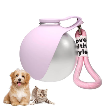 2in1 Portable Dog Water Bottle Portable,10oz Stainless Steel Leak Proof Pet Water Bottle Portable Dog Water Bottle Silicone Bowl,Outdoor Travel Water Bottle for Dogs Walking Hiking Camping, Blue