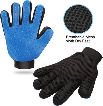 Pet Grooming Gloves 1 Pair Deshedding Mitt for Dogs Cats Bath Massage