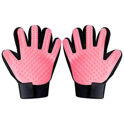 Pet Grooming Gloves – Deshedding & Bath Brush Gloves for Dogs, Cats & Horses, Gentle Hair Remover & Massage Mitt (Blue)