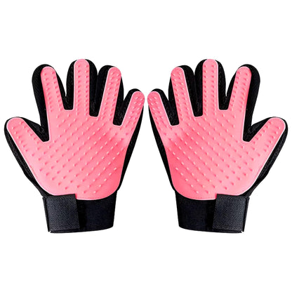 Pet Grooming Gloves – Deshedding & Bath Brush Gloves for Dogs, Cats & Horses, Gentle Hair Remover & Massage Mitt (Blue)