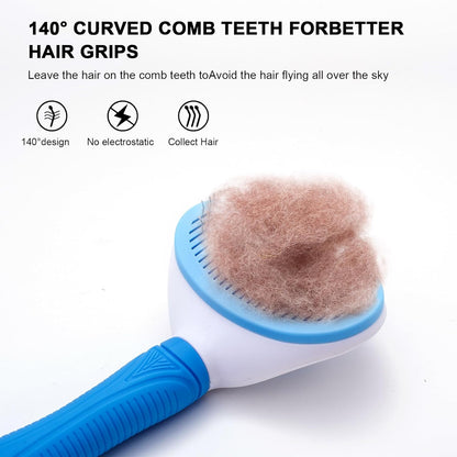 Aogeili Self-Clean Slicker Brush for Dogs Cats, Deshedding Grooming Tool