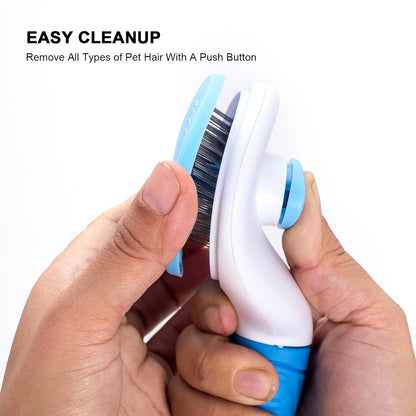 Aogeili Self-Clean Slicker Brush for Dogs Cats, Deshedding Grooming Tool