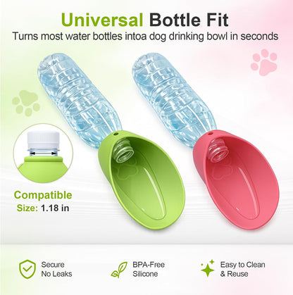2-Pack Foldable Silicone Dog Water Bowls, Leak-Resistant Travel Bowls