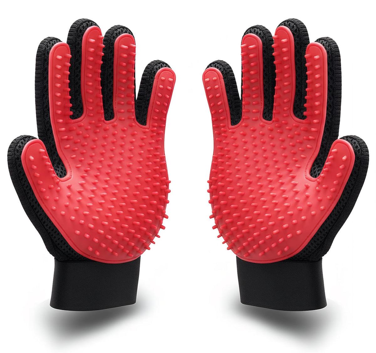 BYETOO Pet Dog Cat Grooming Glove with 261Tips,Gentle Deshedding Brush Glove,Efficient Pet Hair Remover Mitt,Massage Tool with Enhanced Five Finger Design,for Dog,Cat,Rabbit,Horse with Long/Short Fur