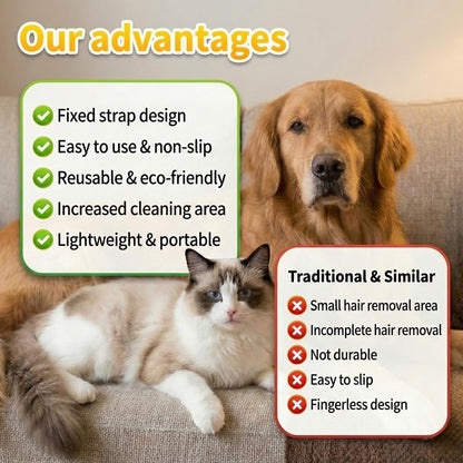 Pet Hair Remover Glove for Furniture, Electrostatic Dog & Cat Hair Removal Mitt, Reusable Pet Fur Remover for Couch, Carpet, Bedding, Clothes, Easy Cleaning Tool for Dog Hair and Cat Fur