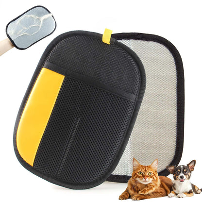 Thickened Pet Hair Removal Glove - Electrostatic Cat Dog Hair Remover Glove, Reusable Magic Brush Pet Hair Remover Tool for Couch, Carpet, and Car Seat (Black,1 Pack)