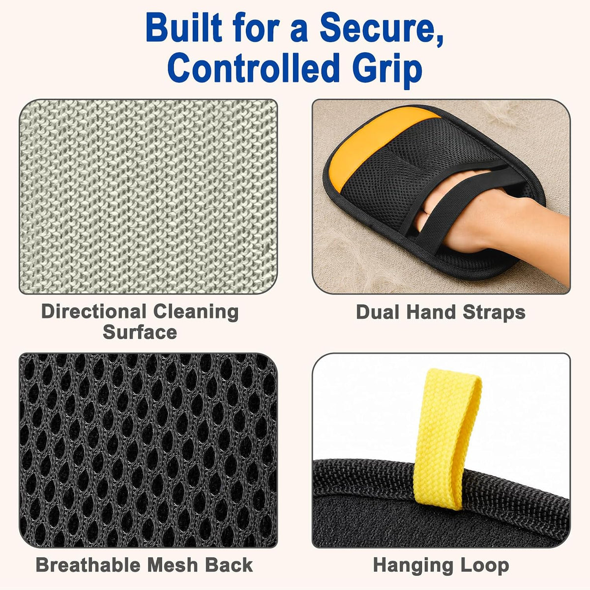 Pet Hair Remover Glove for Furniture, Reusable Mitt for Dogs & Cats, 1 Pack