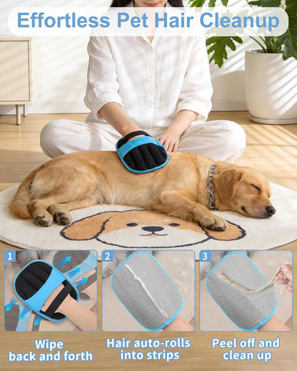 2 Pack Pet Hair Removal Glove, Five-Finger Tool for Dogs and Cats