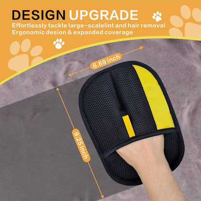 2 Pcs Pet Hair Removal Glove, Reusable Pet Hair Gloves