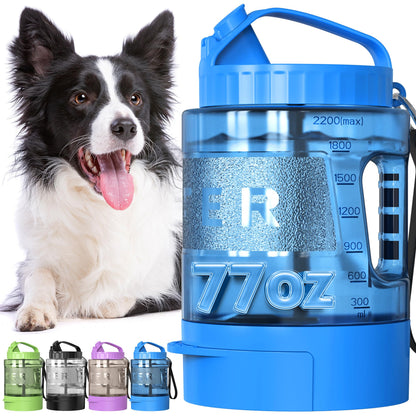 lesotc Dog Water Bottle, Portable Pet Dispenser with Water Bowl, Leak Proof Pet Travel Squeeze Bottle, Puppy Essentials Dog Stuff Accessories for Outdoor Walking, Hiking, Camping