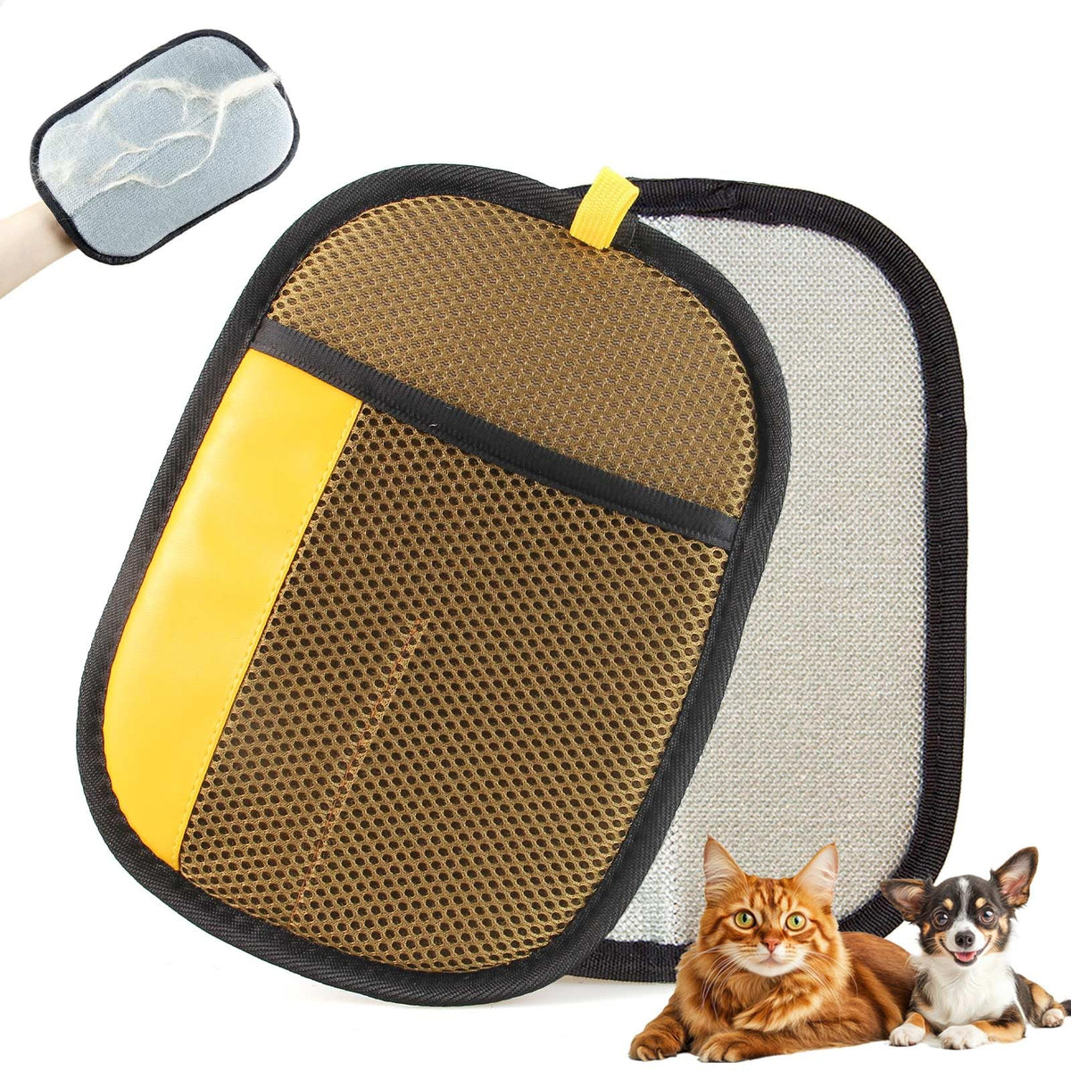 Thickened Pet Hair Removal Glove - Electrostatic Cat Dog Hair Remover Glove, Reusable Magic Brush Pet Hair Remover Tool for Couch, Carpet, and Car Seat (Black,1 Pack)