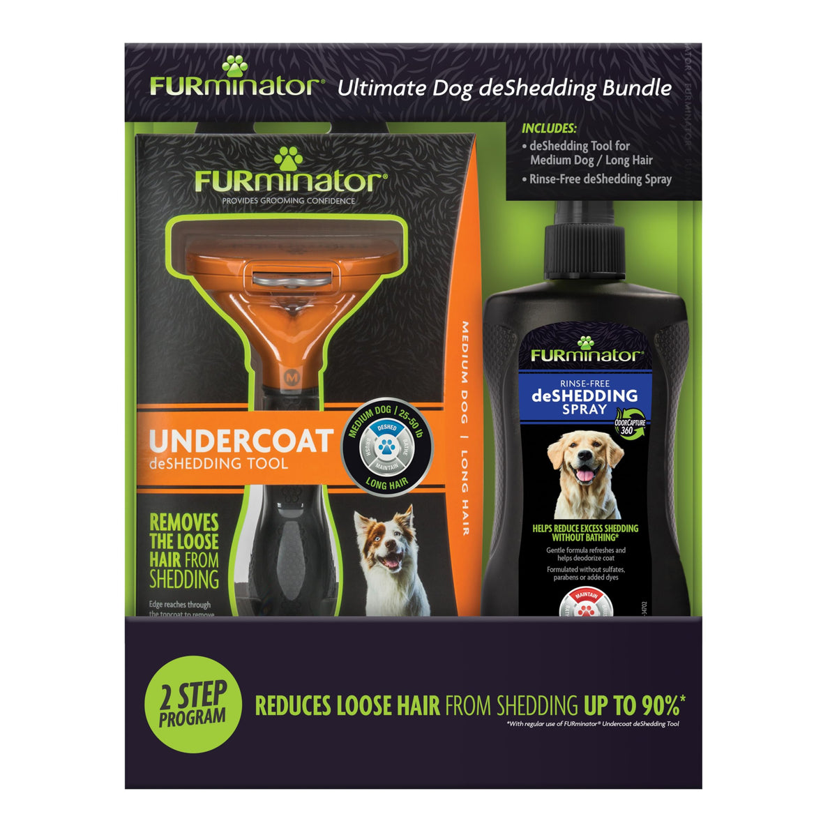 FURminator Large Dog Undercoat deShedding Tool for Long Hair