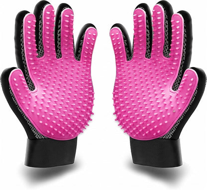 BYETOO Pet Dog Cat Grooming Glove with 261Tips,Gentle Deshedding Brush Glove,Efficient Pet Hair Remover Mitt,Massage Tool with Enhanced Five Finger Design,for Dog,Cat,Rabbit,Horse with Long/Short Fur