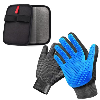 NVNAN 5-Piece Dog Grooming Brush Set with Grooming Gloves