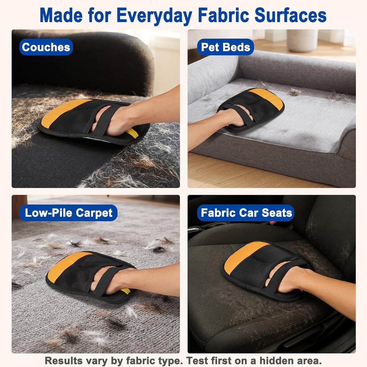Pet Hair Remover Glove for Furniture, Reusable Mitt for Dogs & Cats, 1 Pack