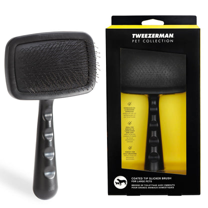 Tweezerman Slicker Brush for Pets-Grooming Brush with Coated Bristles