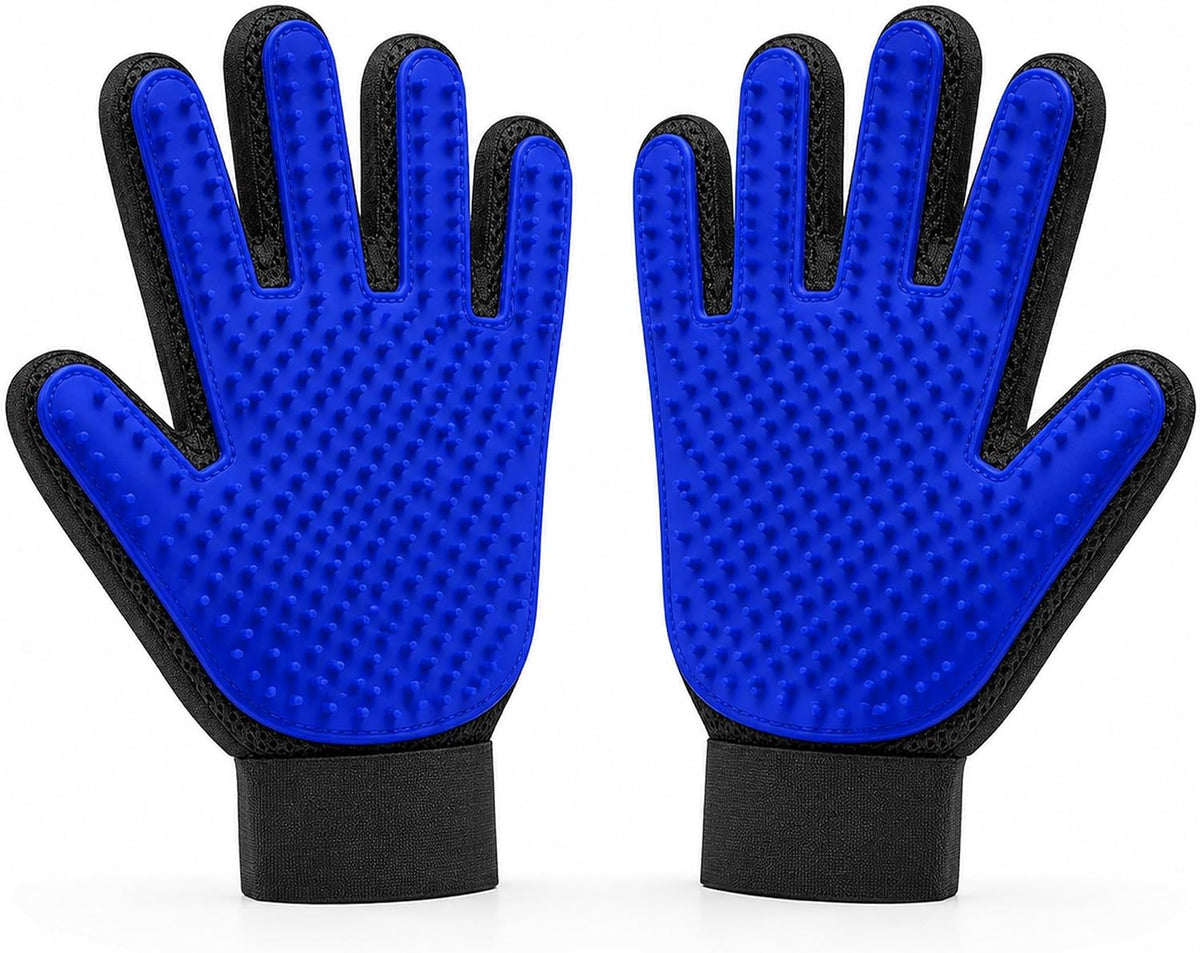 Pet Hair Removal Glove with Silicone Tips for Cat&Dog,1Pair,Blue